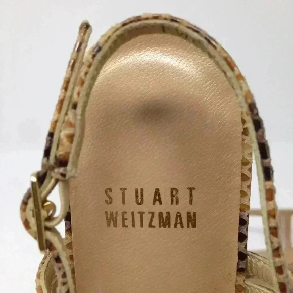Stuart Weitzman Women Beige Brown Flats Spain 7 M - Picture 7 of 8